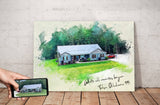 Personalized House photo Painting Gift Shack Cercle
