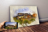 Personalized House photo Painting Gift Shack Cercle