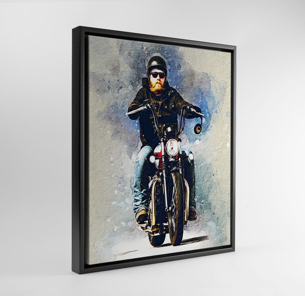 Personalized Motocycle photo Painting Gift Shack Cercle