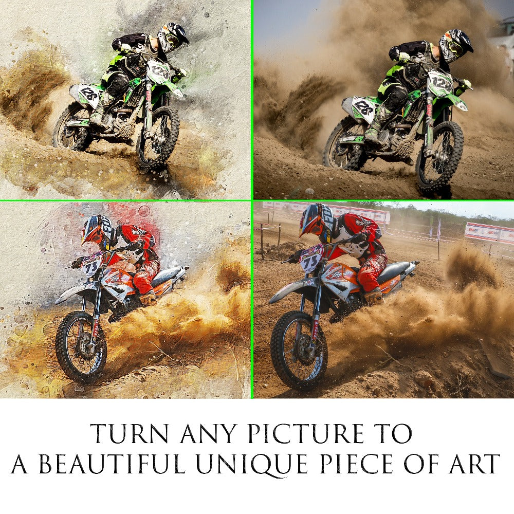 Personalized Motocycle photo Painting Gift Shack Cercle
