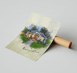 Personalized House photo Painting Gift Shack Cercle