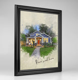 Personalized House photo Painting Gift Shack Cercle