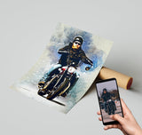 Personalized Motocycle photo Painting Gift Shack Cercle
