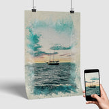 Personalized Boat photo Painting Gift Shack Cercle