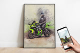 Personalized Motocycle photo Painting Gift Shack Cercle