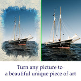 Personalized Boat photo Painting Gift Shack Cercle