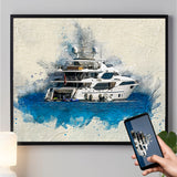 Personalized Boat photo Painting Gift Shack Cercle