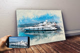 Personalized Boat photo Painting Gift Shack Cercle