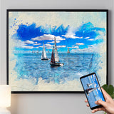 Personalized Boat photo Painting Gift Shack Cercle
