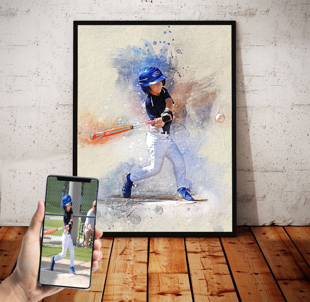 Personalized baseball photo Painting Gift Shack Cercle
