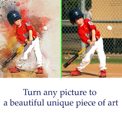 Personalized baseball photo Painting Gift Shack Cercle