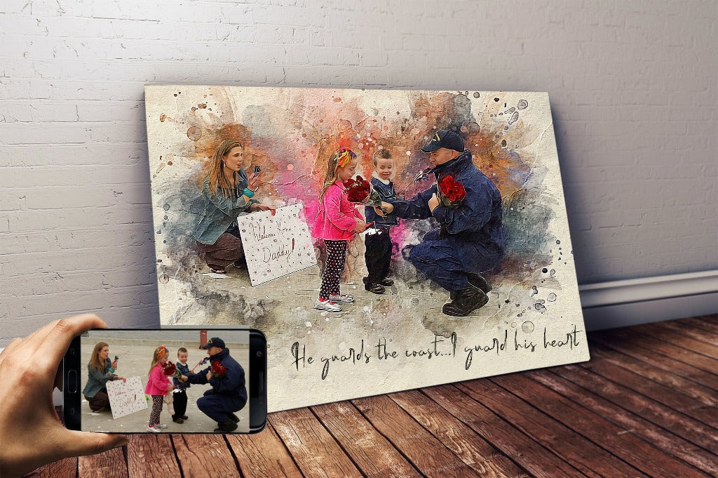 Personalized Public Servants photo Painting Gift Shack Cercle