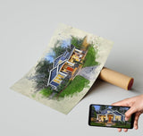 Personalized House photo Painting Gift Shack Cercle