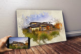 Personalized House photo Painting Gift Shack Cercle