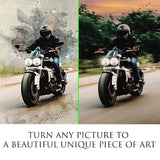 Personalized Motocycle photo Painting Gift Shack Cercle