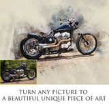 Personalized Motocycle photo Painting Gift Shack Cercle