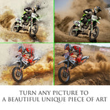 Personalized Motocycle photo Painting Gift Shack Cercle