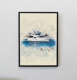 Personalized Boat photo Painting Gift Shack Cercle