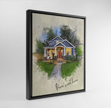 Personalized House photo Painting Gift Shack Cercle