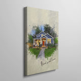 Personalized House photo Painting Gift Shack Cercle