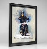 Personalized Motocycle photo Painting Gift Shack Cercle